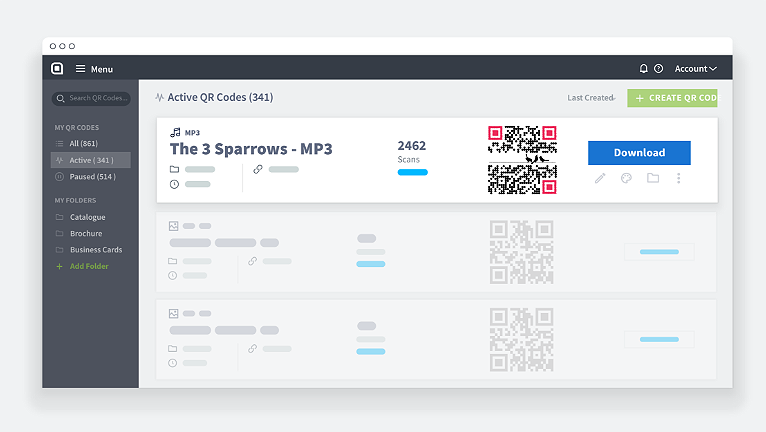 Rond het proces af door de QR-code voor MP3-bestanden te downloaden en te integreren in het ontwerp van je afdrukmateriaal